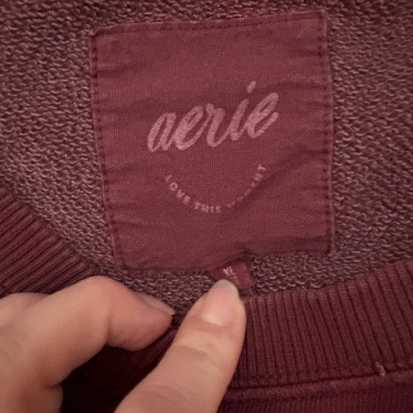 Aerie Burgundy Crewneck Sweater - Picture 2 of 3